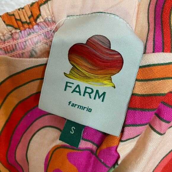 Farm Rio Spring Affair Romper Playsuit Linen Blend Size Small Playsuit Colorful - Picture 11 of 12